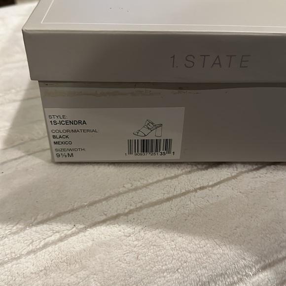 1. State leather slip on sandals with rounded column heel - black size 9.5 - Picture 7 of 8